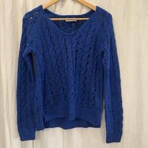 Abercrombie Chunky Knit Pullover Womens Size Medium Y2K‎ Grunge Preppy Fisherman